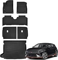 Vista 12 de Auxko Alfombrillas para todo tipo de clima, aptas para Hyundai Palisade 7 y 8 asientos 2020-2024 2025, juego de accesorios de goma de elastómero