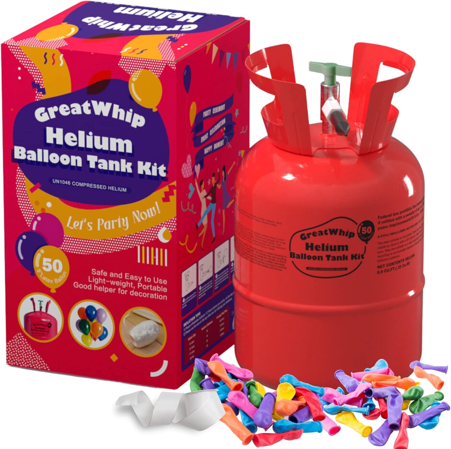 Comprar GreatWhip 13L Helium Tank Up To 50 Latex Balloons, Helium Tank