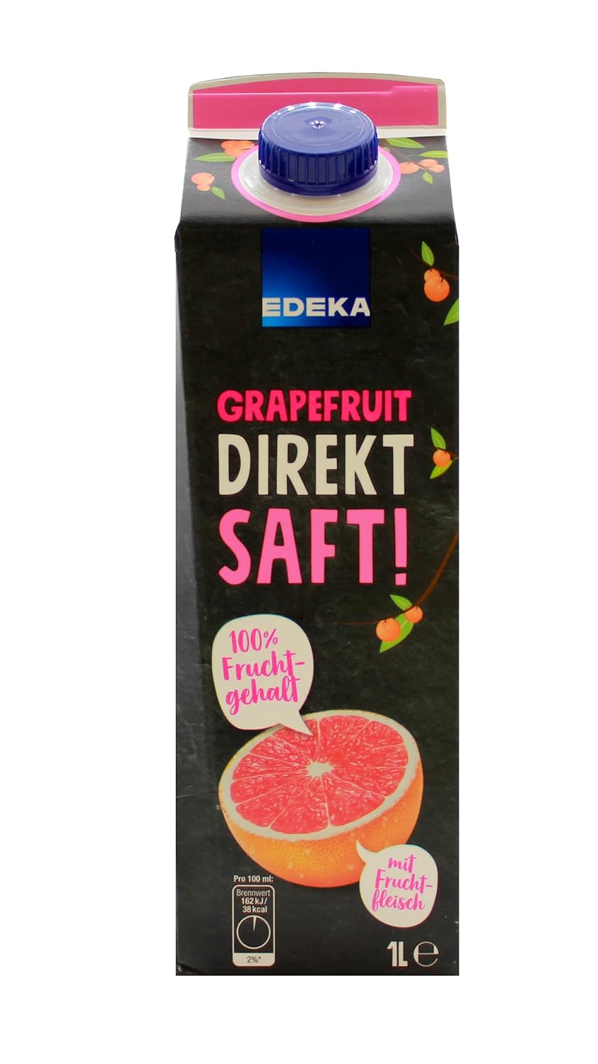 EDEKA Grapefruit Direktsaft mit Fruchtfleisch, 8er Pack (8 x 1 l