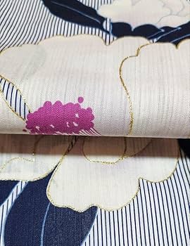 新品浴衣◇ bonheur saisons　ストライプ椿　ラメ入り Amazon.co.jp: 浴衣 bonheur saisons ストライプ椿 浴衣単品