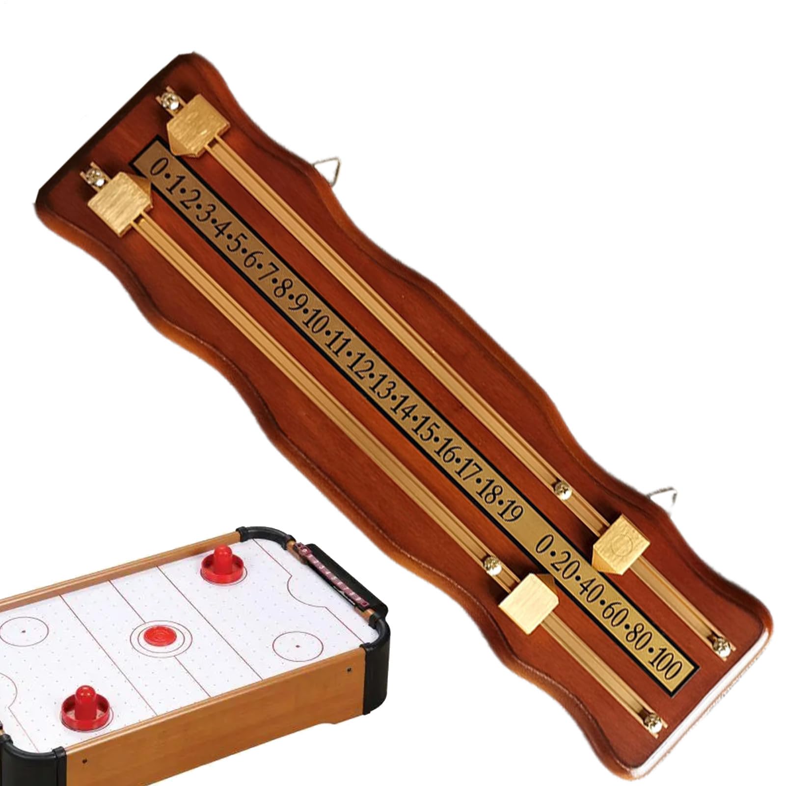 Generisch Shuffleboard, segnapunti da biliardo per giochi, tavola in metallo e ad alta densità con display di facile lettura, funzione trasparente riutilizzabile, uso per due giocatori, per calcio e