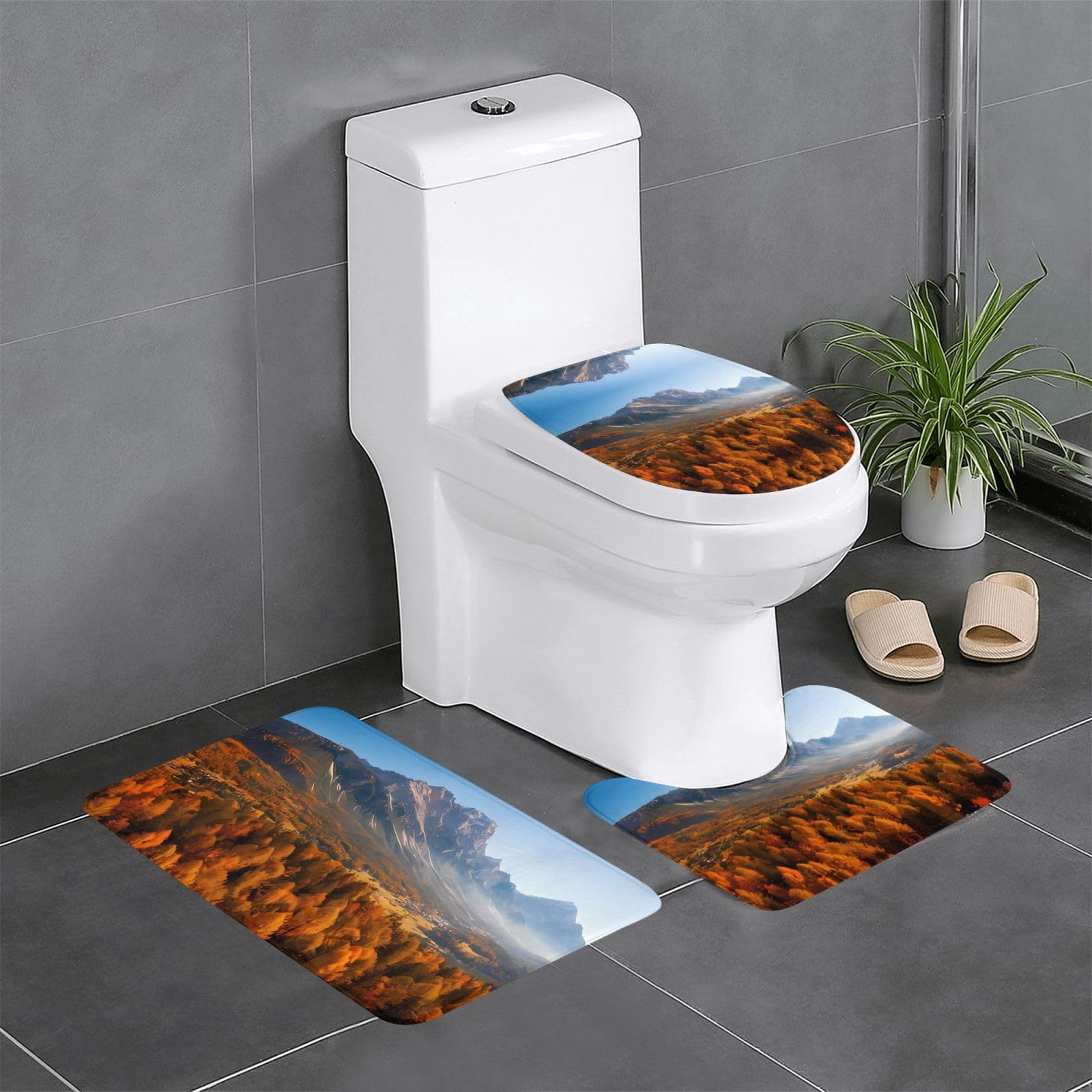 Tapis de salle de bain d'automne lot de 3 pour décoration intérieure