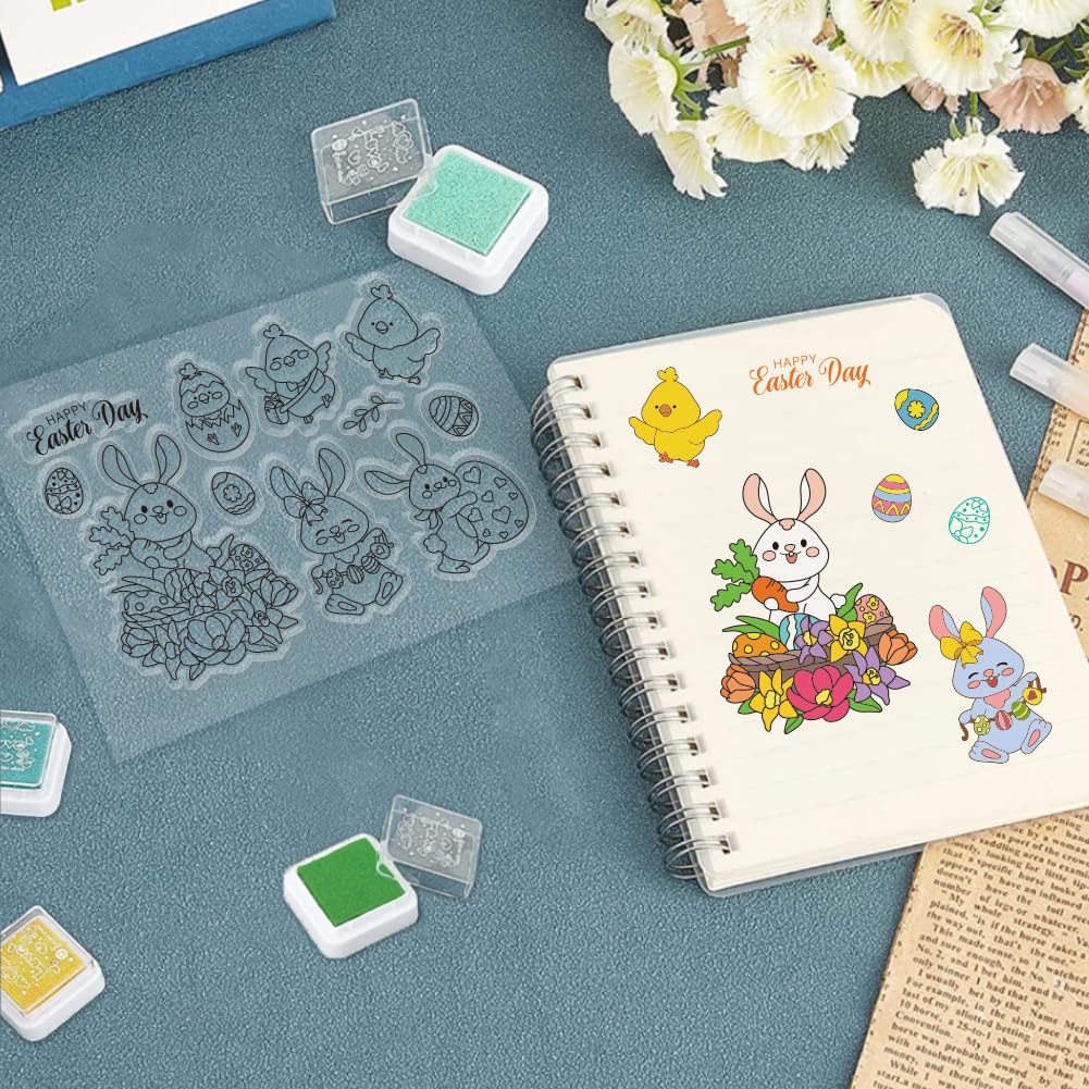 PH PandaHall Timbri In Silicone Trasparenti Coniglietto Di Pasqua – 11x16 Cm, Per Scrapbooking E Journaling - 4