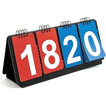 Portable Sports Scoreboard with Large Flip Numbers, Manual Score Keeper for Basketball Volleyball Baseball Games, Tabletop Scoreboard for Coaches Referees and Sports EventsBT/WT