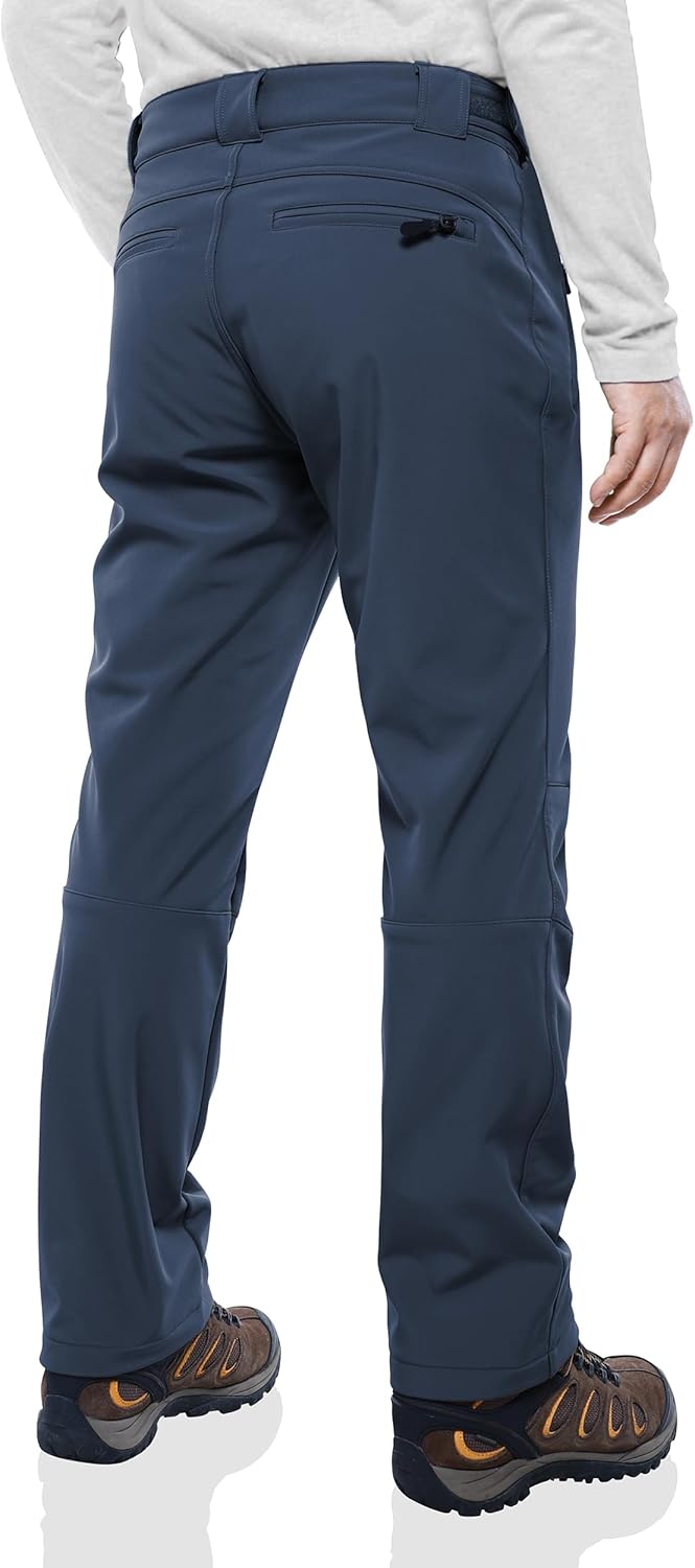 Outdoor Ventures Men's Lite Waterproof Windproof Fleece Lined Warm Hiking Ski Snow Pants Expandable-Waist - Image 2