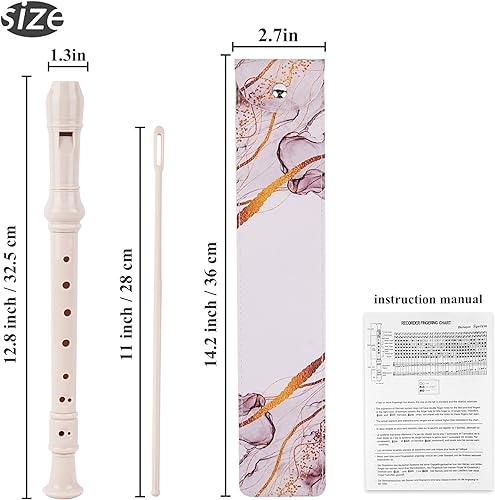 Miniatura 96 de Flauta para principiantes, niños y adultos, 8 agujeros, soprano, flauta de música con varilla de limpieza y funda de cuero para estudiantes