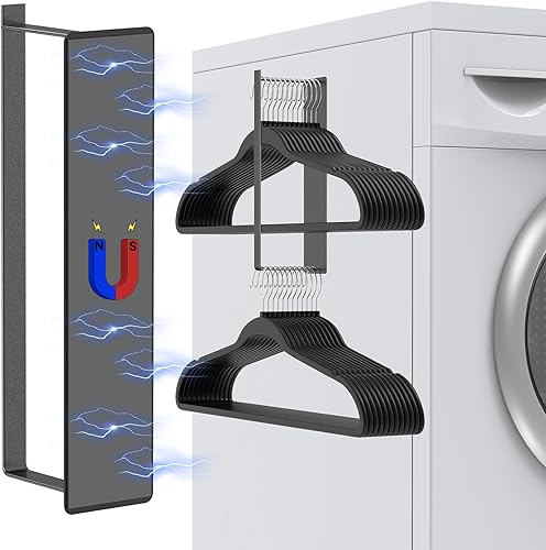 Potente organizador magnético apilador, fácil de instalar para secadora y lavadora, soporte de suspensión que ahorra espacio para tu cuarto de