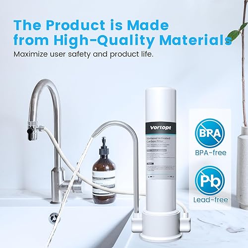Miniatura 3 de Vortopt Sistema de filtración de agua para encimera - Filtro de agua para grifo para fregadero - Purificador de agua para cocina - Reduce el cloro,