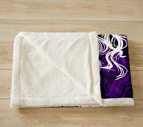 Miniatura 10 de Manfei Gothic Skull Throw Blanket Flower Skull Skeleton Bed Blanket for Kids Boy Girls Room Decor, Halloween Theme Blanket for Couch Sofa, Soft and