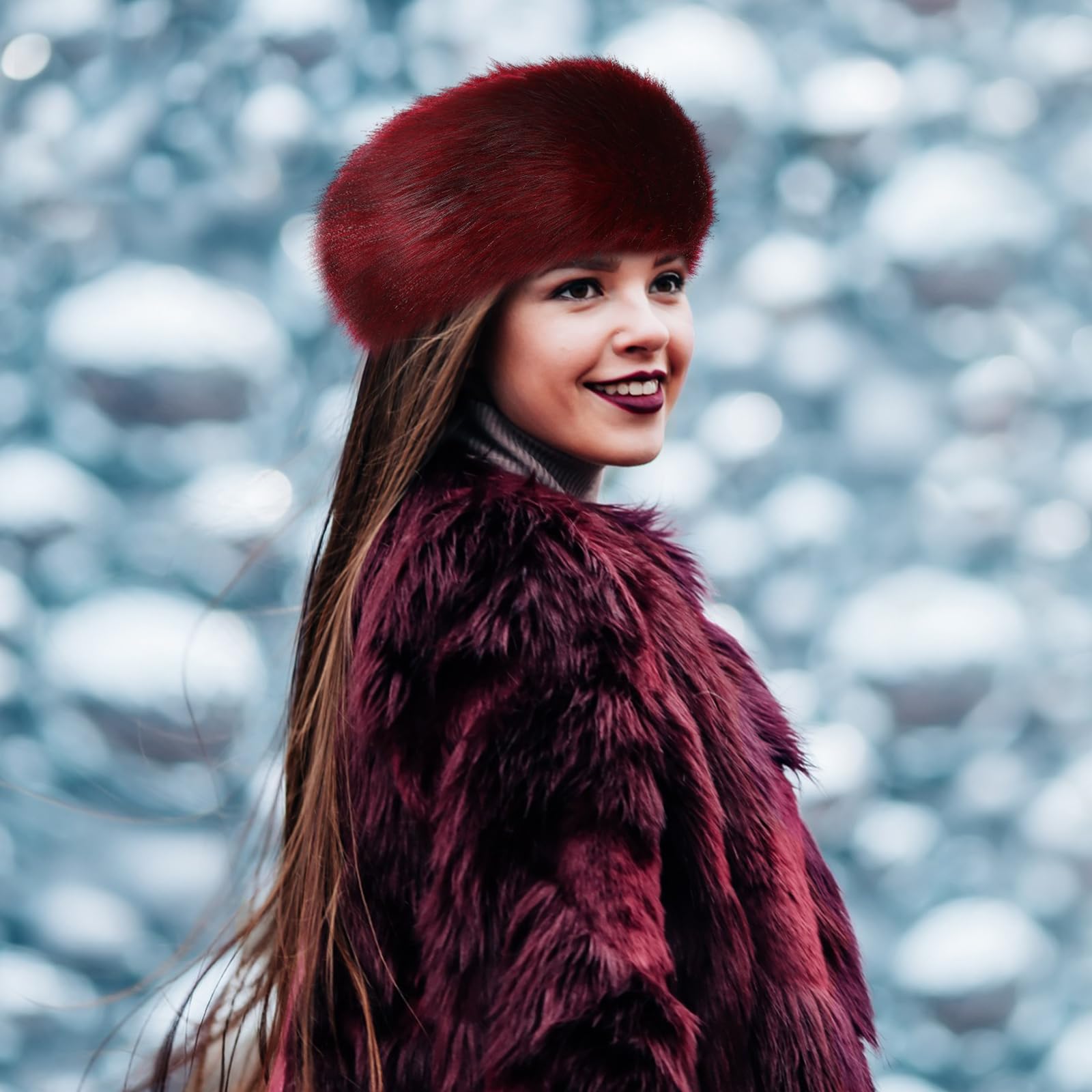 Faux Fur Headband Women Winter Earwarmer Elastic Fleece Gift Accessory Amazon.com: FHQHTH Faux Fur Headband for Women Warm Winter  main image 2