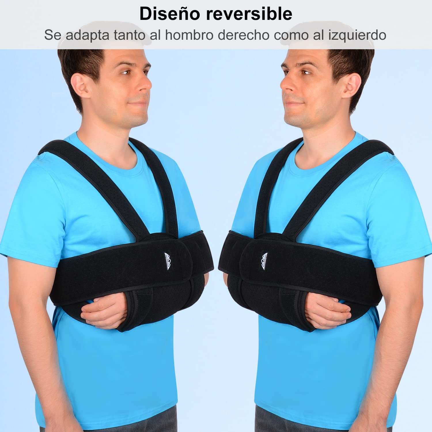 supregear Cabestrillo Brazo de Hombre, Ajustable Cómodo Soporte Hombro Inmovilizador Envolver Respirable para Brazo/Mano/Codo Lesionado - Negro