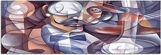 Paul Sinus Art Immagine panoramica su Tela e Telaio a Cunei 150 x 50 cm Pittura Quadro Viso Uomo Cubismo