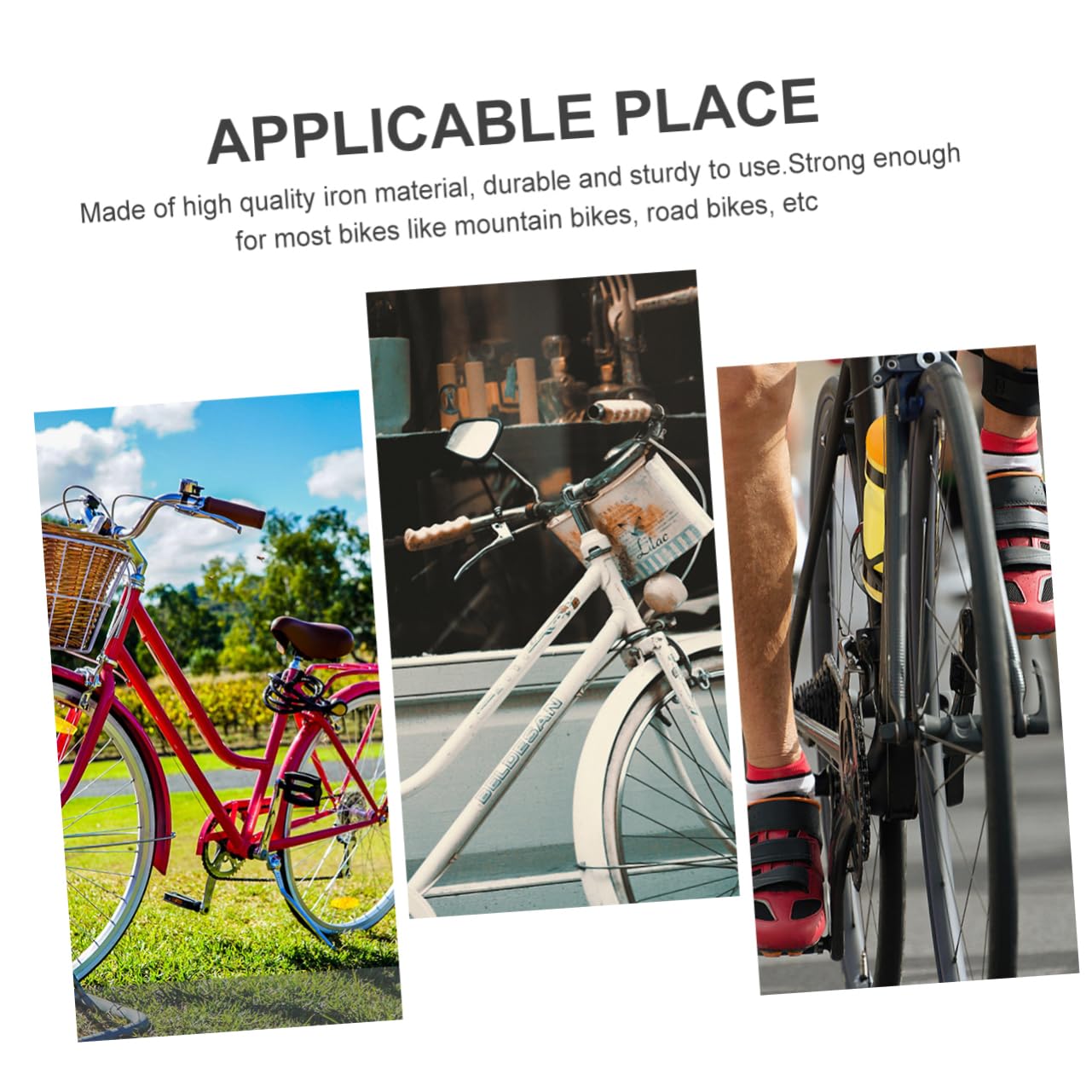 Béquille de Vélo 20 Pouces Double Support en Fer Argenté