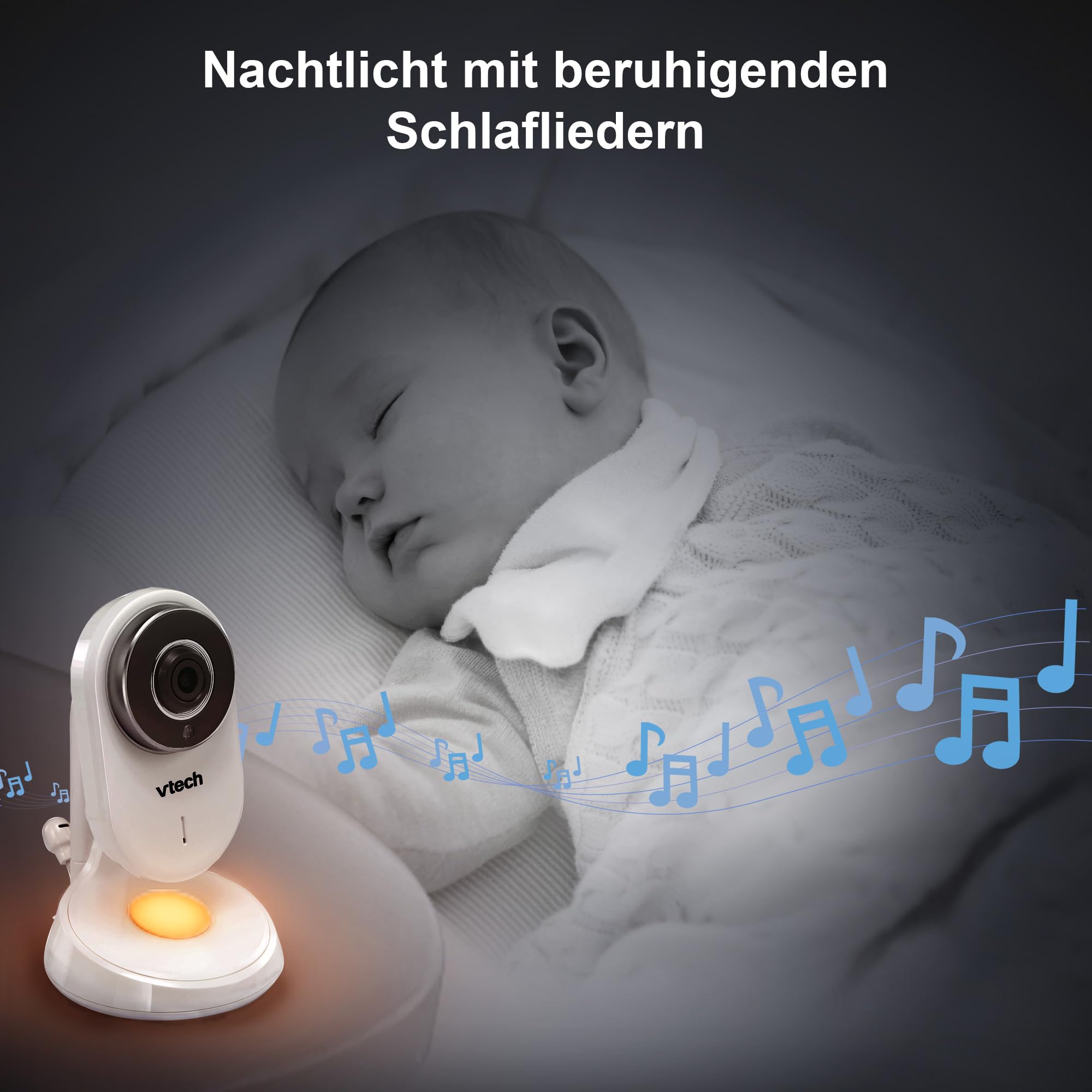 Vtech VM818 HD Monitor de bebé - Vigilabebés con cámara Gran Angular - Vídeo HD, Sonido Claro, Pantalla LCD a Color de 5" y función de visión Nocturna, con función de intercomunicación, Canciones de