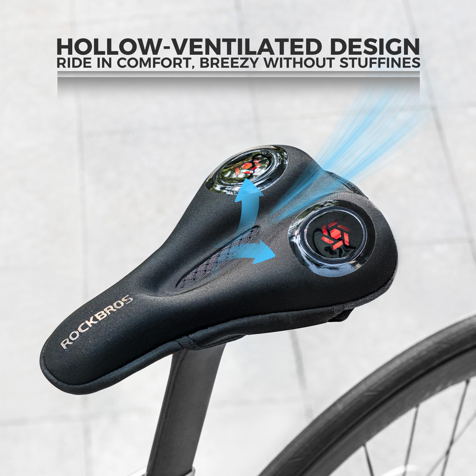 ROCKBROS Cubierta de Gel de Asiento Funda de Sillín Bicicleta MTB Montaña Carretera Suave con Funda Impermeable y Antipolvo Transpirable
