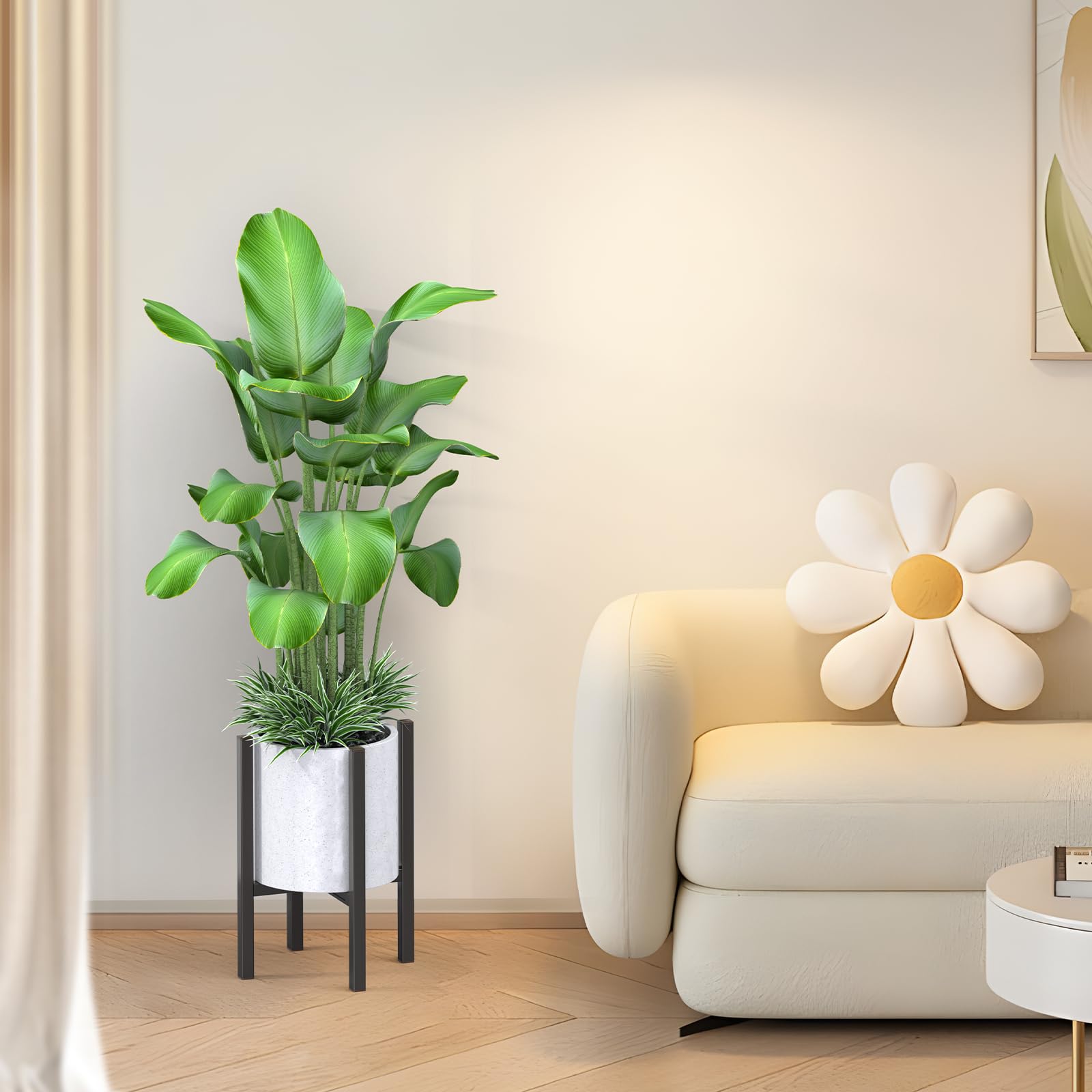 STLOVe Support à Plantes en Métal Dans Un Style Simple Convient aux Intérieurs/Extérieurs, Largeur Réglable Jardin Étagère à Fleurs, Balcons Tabouret Plante-1Pcs(Sauf pour Les Plante et Pots Fleur)