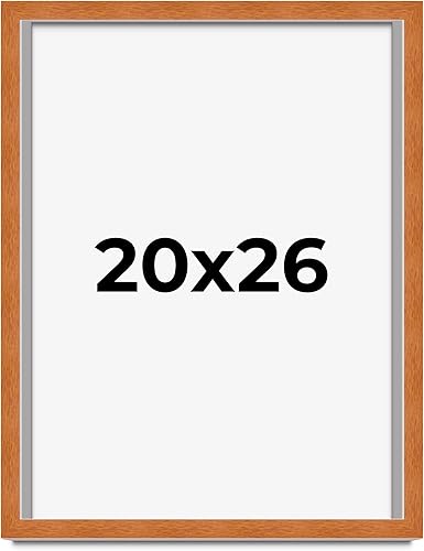 Miniatura 233 de Marco marrón de 18 x 24 pulgadas, marco de madera maciza de nuez de miel, ancho de moldeo de 0.875 pulgadas, profundidad de rabo de 0.875 pulgadas