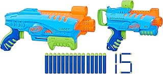 Elite Junior Ultimate Starter Set, 2 Easy Play Blasters, 15 Darts for Kids Outdoor Games, Ages 6 & Up