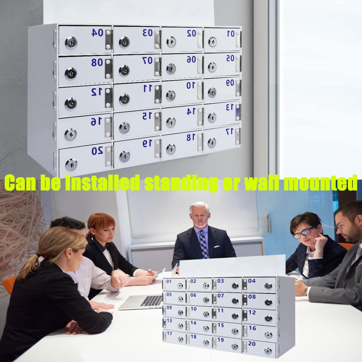 Supporto da parete per telefono cellulare con 12 slot serratura a chiave per ufficio e classe dispositivo mobile sicuro 100 slot design durevole e salvaspazio