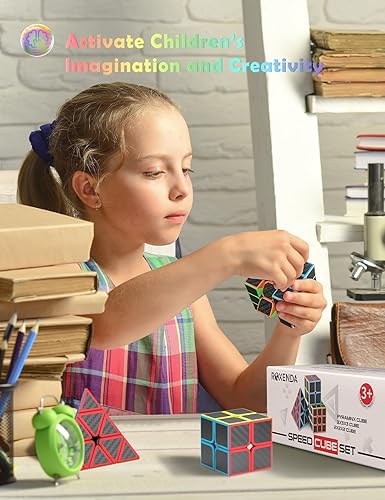 Miniatura 6 de Roxenda Cubo de velocidad cubo de velocidad cubo mágico de fibra de carbono pirámide de 2 x 2 3 x 3