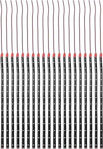 12V 15 LED tira de luz flexible 11.8 in coche interior decorativo LED lámpara roja (juego de 20)