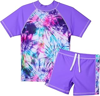 HUAANIUE Teens 2PCS Swimwear Shorts Girls Swimming Costume Swimsuit 3-14Y Kids Pink Swimwear Summer Beach Swimming Clothes for Girl Outfit Sunsuit