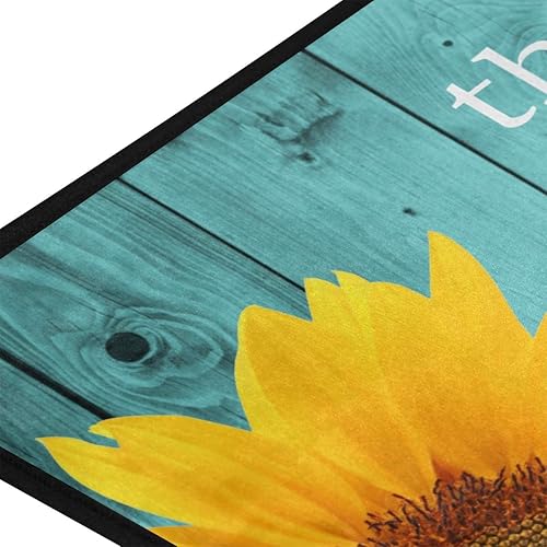 Miniatura 9 de Emelivor Tapete de cocina de girasol, lavable, color verde azulado, turquesa, tapete de cocina para piso, cojín antifatiga, tapete cómodo para cocina