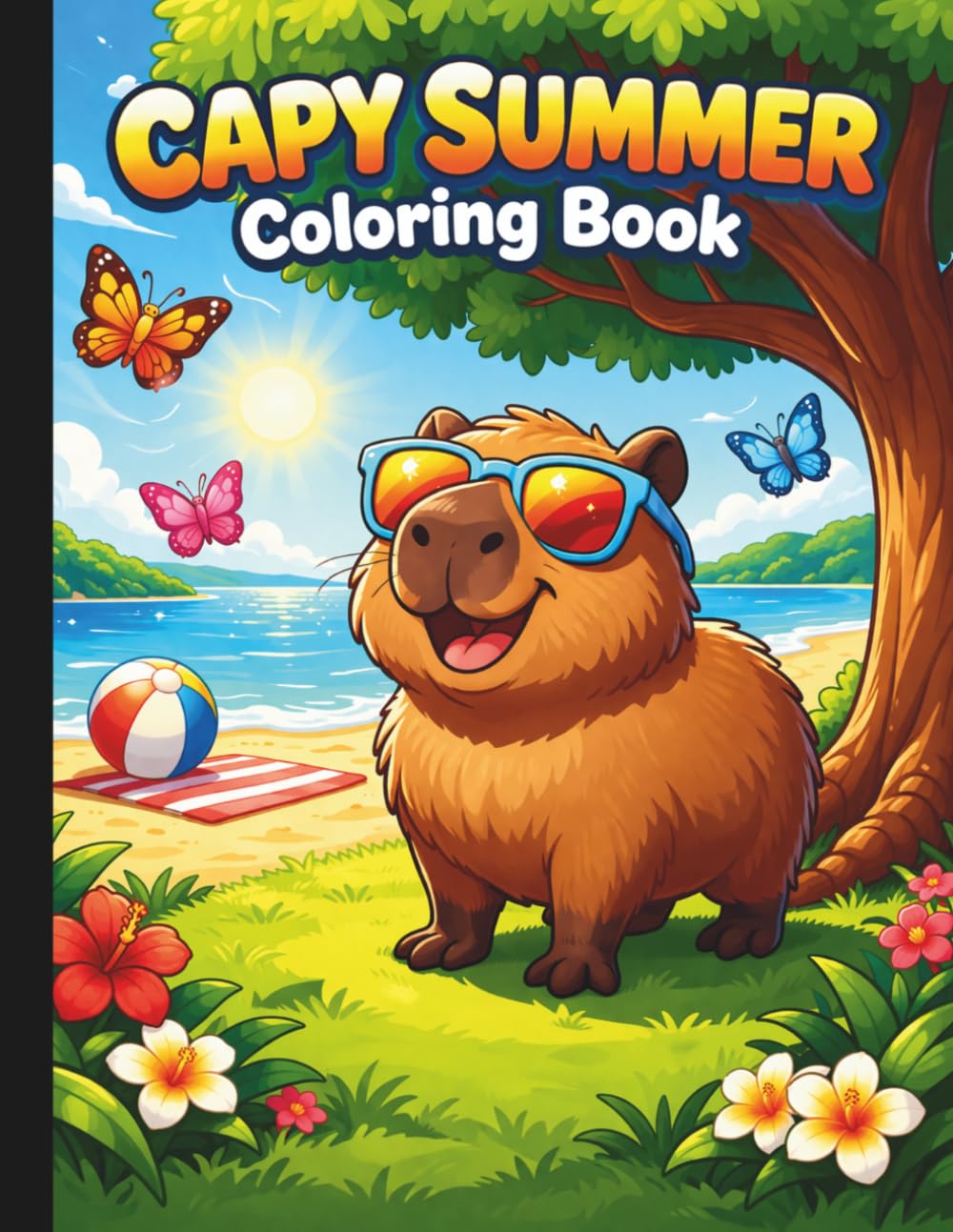 Capy Summer Coloring Book: Summer Coloring Book For All Ages (Summer Fun For Everyone)