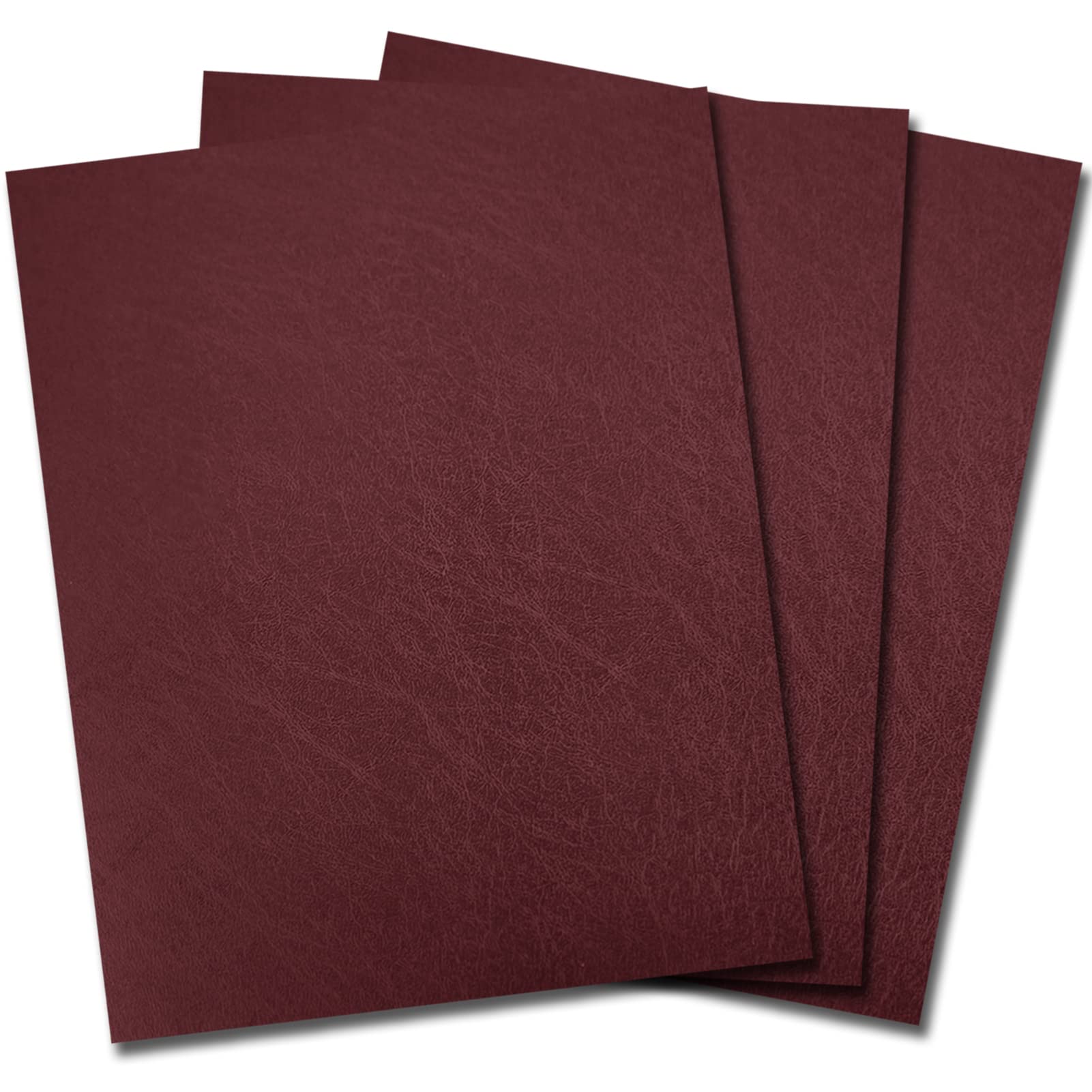 Binditek 50 Pack 16 Mil Leather Textured Polycovers - Binding Presentation Covers for Business Reports and Proposals, 8-1/2 x 11", Maroon, Office