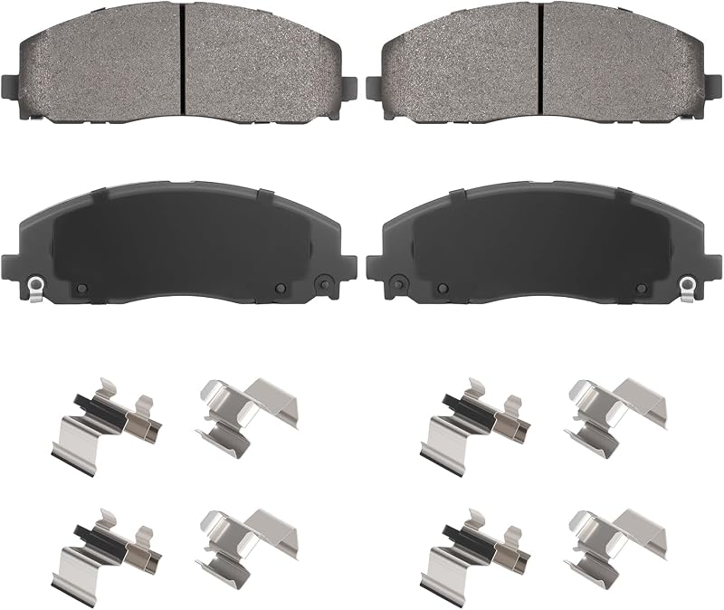 Pastilhas de freio dianteiras semimetálicas Aeagle AESBP089-F1589 para Chrysler, Dodge, Jeep, Ram e Volkswagen – Jogo com 4 unidades