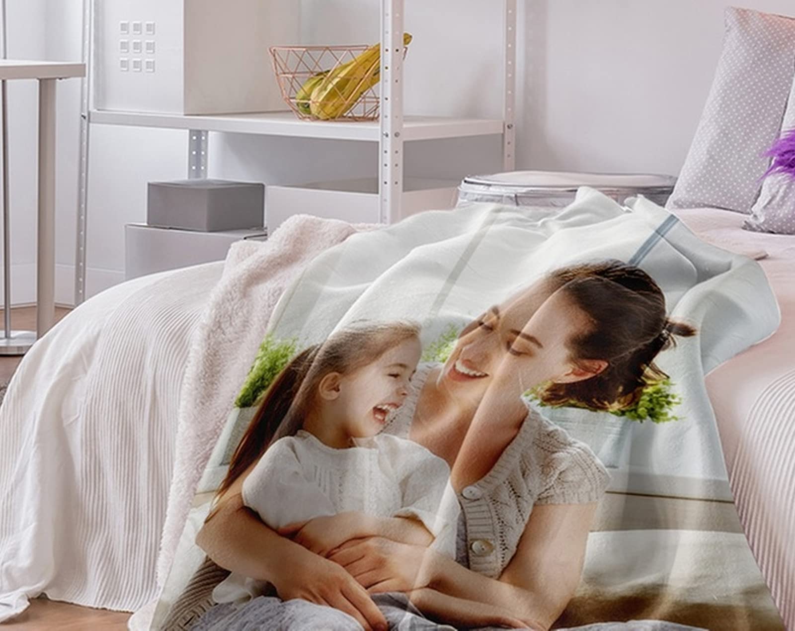Fotodecke Selbst Gestalten,Haustier-Foto-Decken Superweiche Plüschdecke,Bedrucken Lassen Kuscheldecke Personalisierte Geschenk Für Freunde Familie Geburtstag Weihnachten (150x220cm)