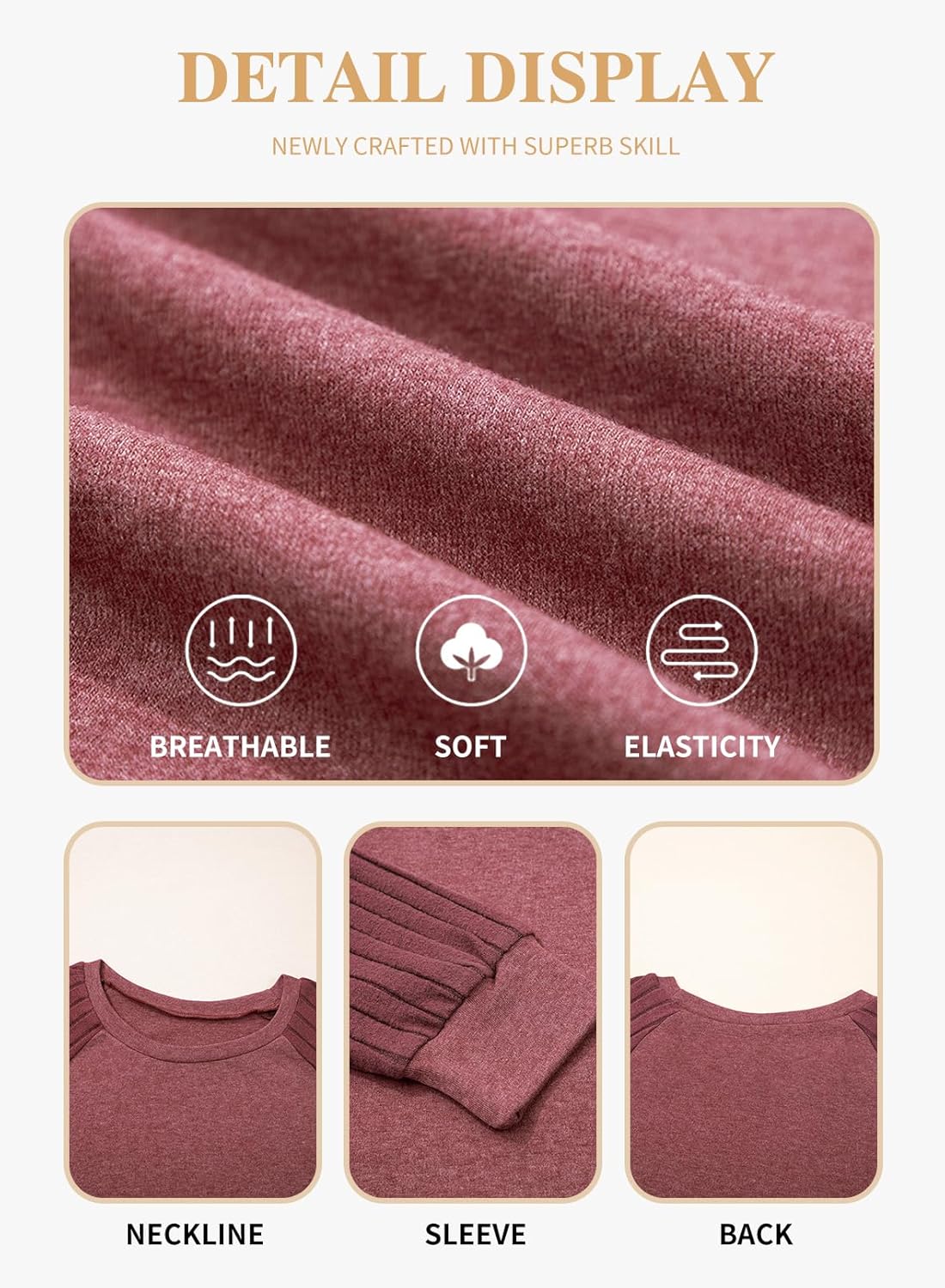 Eytino Plus Size Tops for Women Casual Crewneck Raglan Long Sleeve Shirts Loose Lightweight Tunics(1X-5X) - Image 5