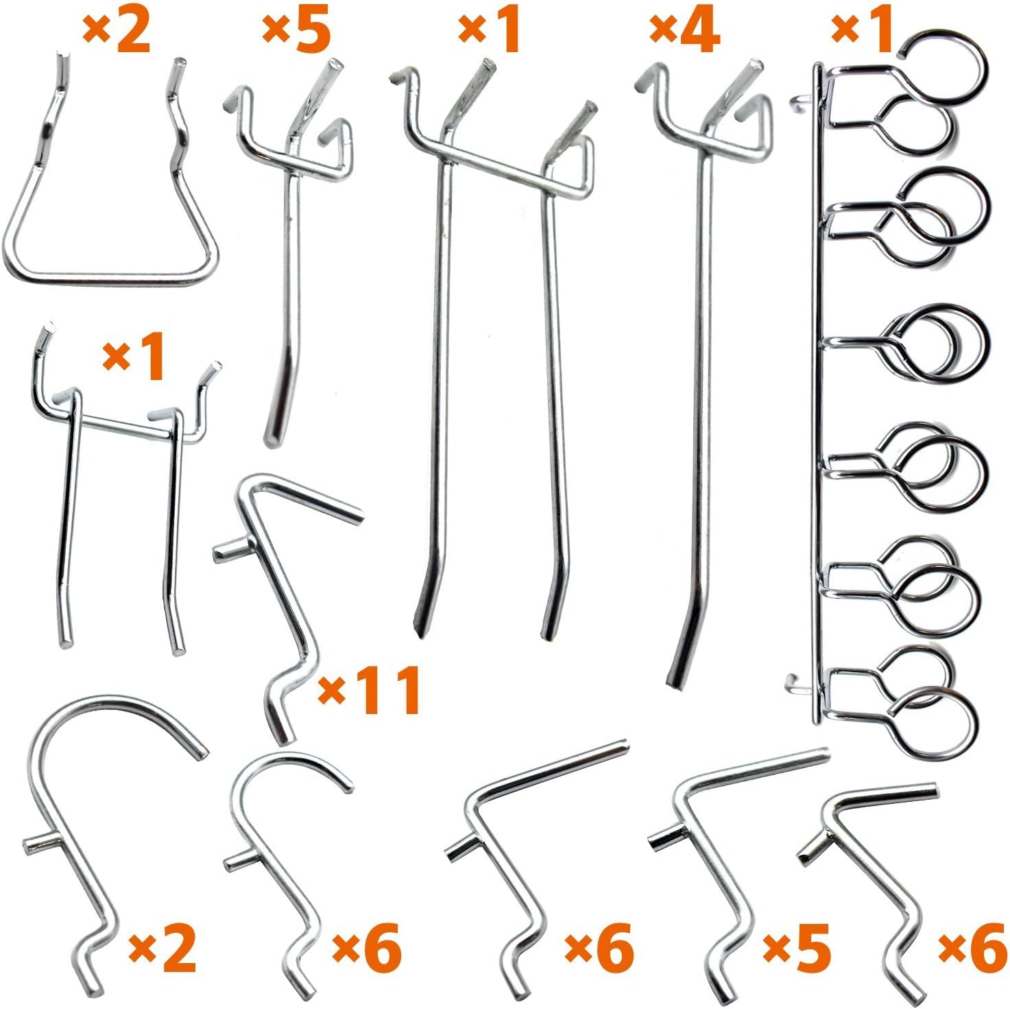 Cankadesot Hook Metal Pegboard and Assorted Shelving, 50 Piece