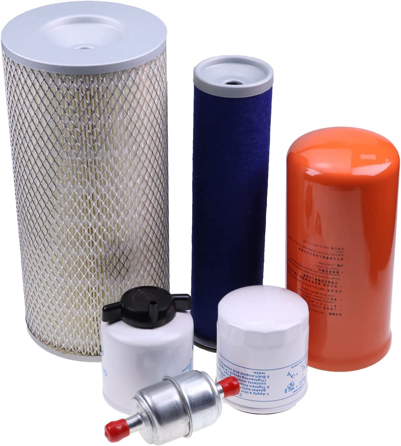 Solarhome Skid Loader Filter Kit for New Holland LS140 LS150 LS160 LS170 LX465 LX485 LX565 LX665 (Modern Style, 6PCS Filters, Engine Oil, Fuel, Inline