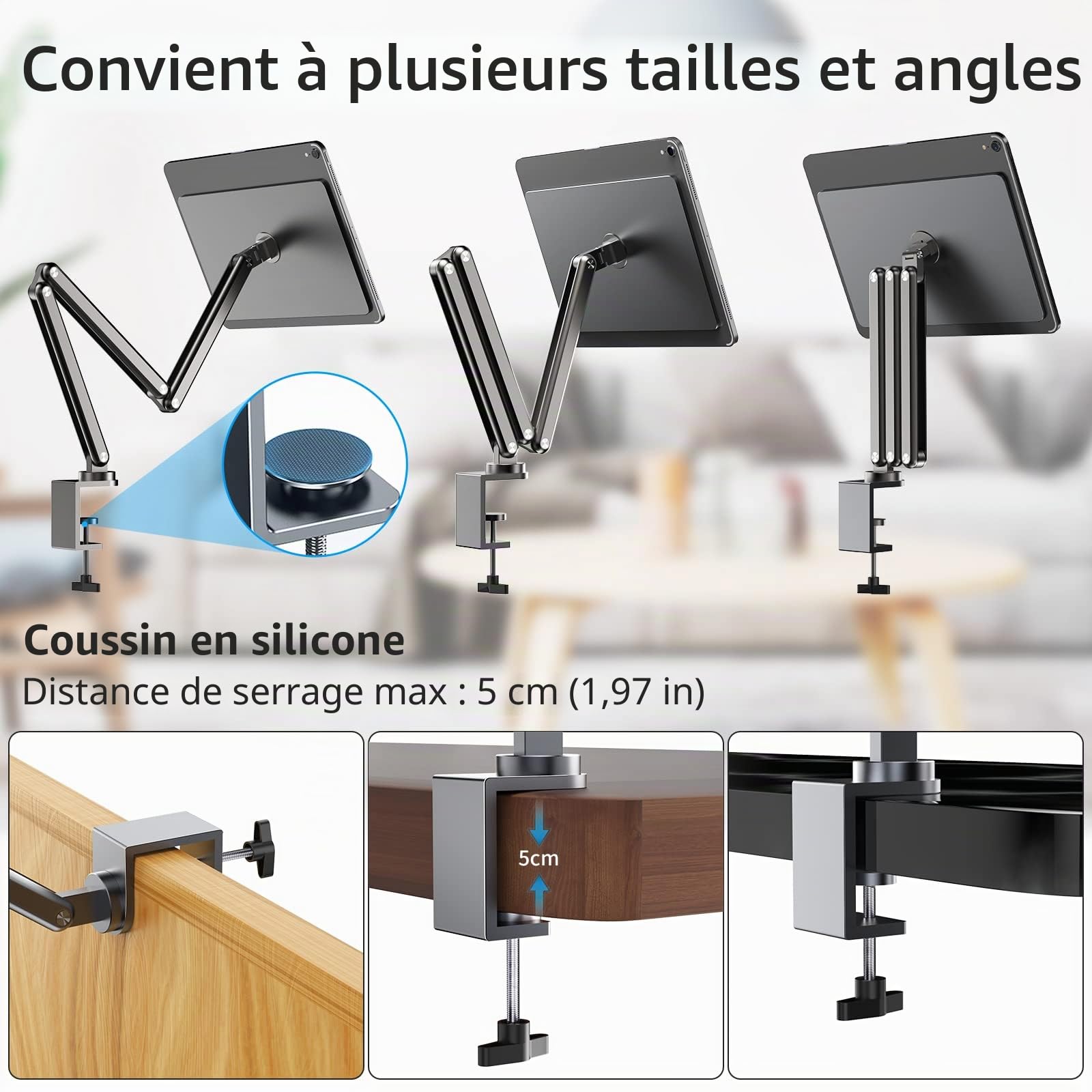 KU XIU Support Magnétique pour iPad Pro 13 M4/M5, Support Tablette Pliable pour Travailler Dessiner, Stand iPad Premium Réglable Compatible avec Pro 13 M4/M5