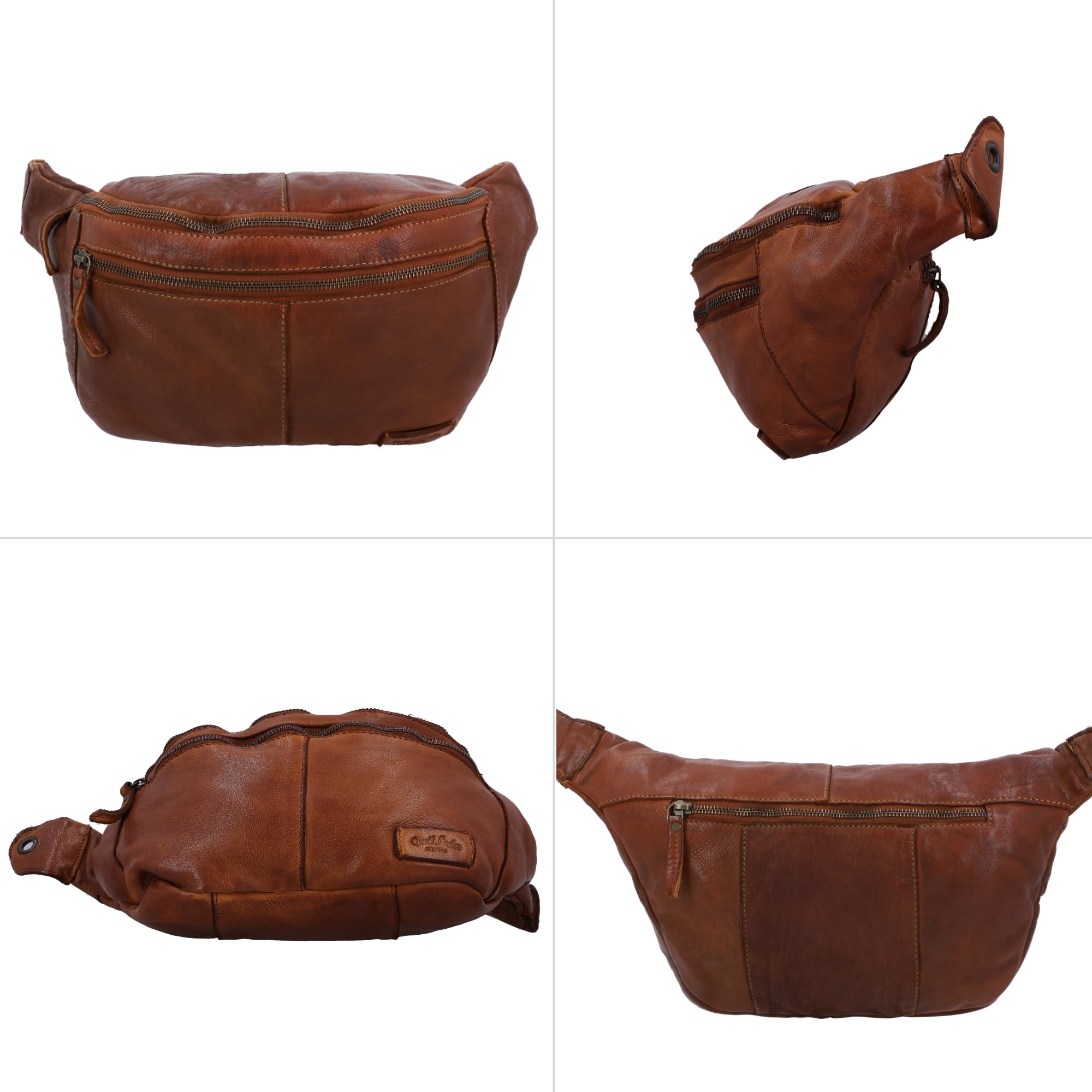 Gusti Freya - Riñonera de piel para hombre y mujer, Braun 2, Einheitsgröße, Retro