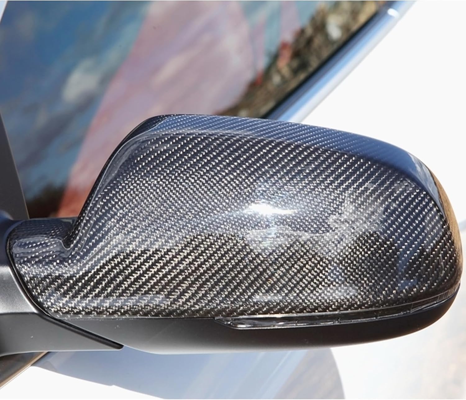 Car Real Carbon Fiber Outside Replacement Rearview Mirror Cover Trim,Fit For Audi A4 (B8.5) Mirror Cover Rearview Mirror Protect Covers Door Side Moulding Exterior Decoration Trims