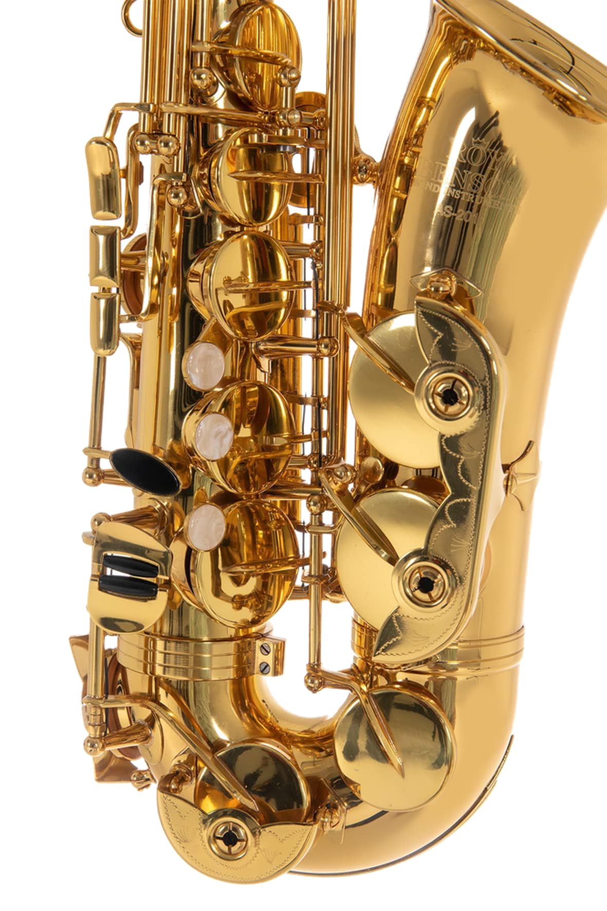 Roy Benson Eb-Alt Kinder Saxophon AS-201 (Speziell für Kinder entworfen, inklusive Putztuch, mit Harness-Tragegurt, im leichten Rechtecketui, mit Rucksackgarnitur)