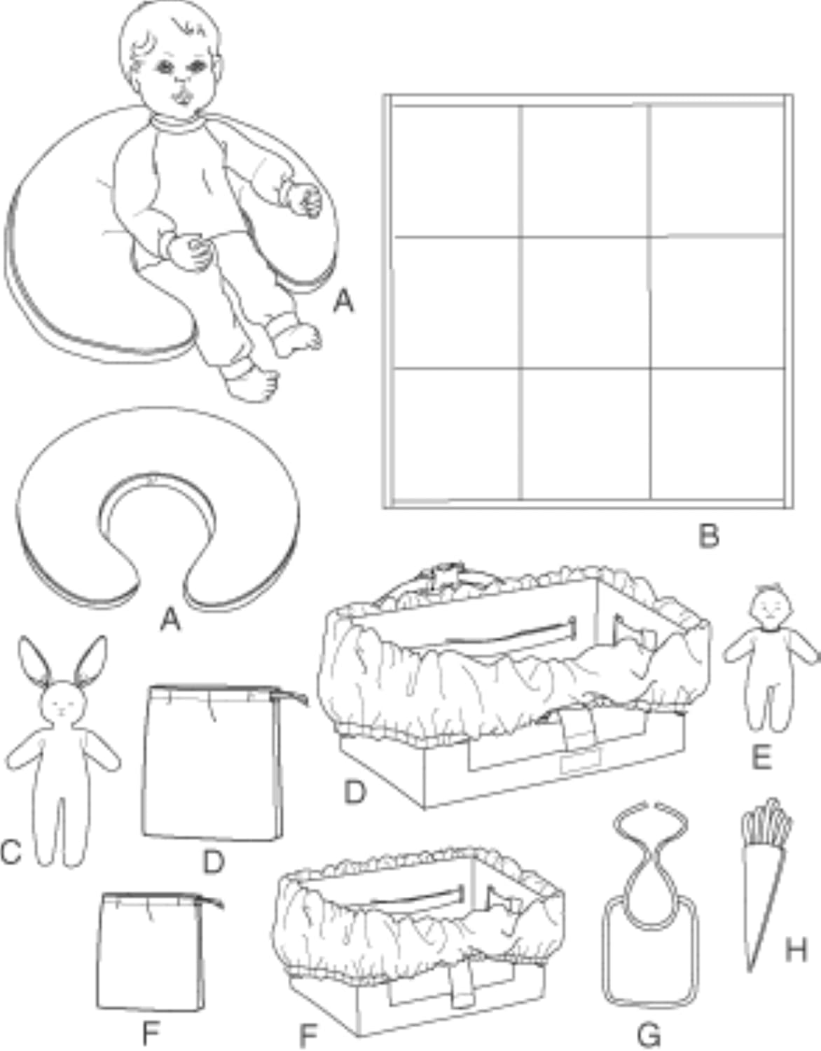 Simplicity 4225 Baby Accessory Sewing Pattern for Baby Boy and Girl by Teri, One size