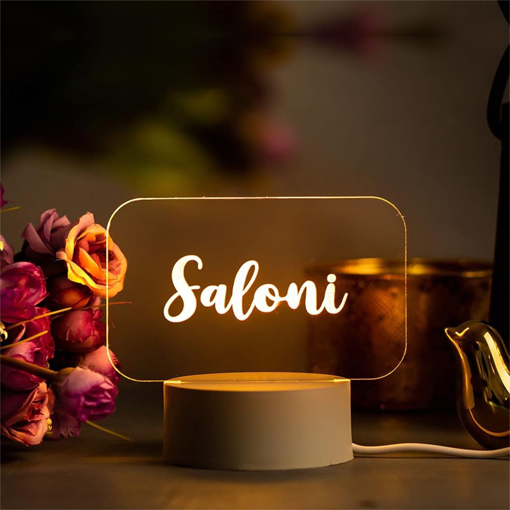 FOTIXO ART GIFTS Personalized Name LED Night Table Lamp | Gifts for Men Women | Customized Gifts for Birthday Valentine?s Day Propose Day Men Women Husband Wife Girlfriend Boyfriend Office-image-4