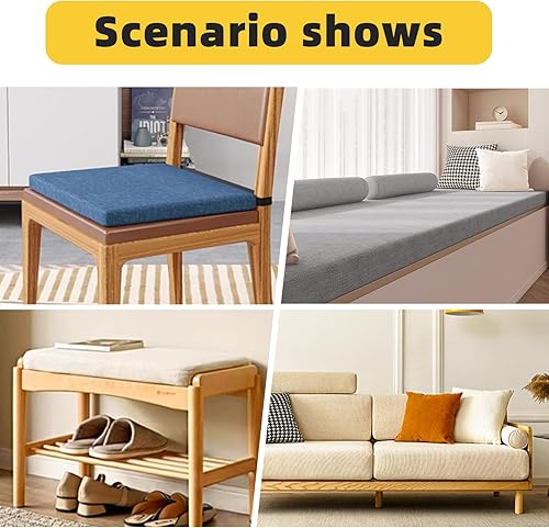 Miniatura 6 de Cojín de banco personalizado, cojines de tamaño personalizado para asientos de ventana de banco, cojines de asiento de jardín, muebles de interior y