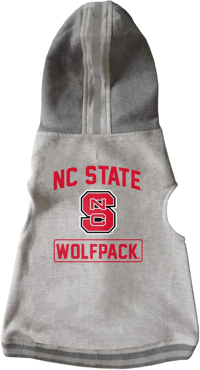 Littlearth NCAA Pet Hooded Crewneck Sweatshirt , , Gray