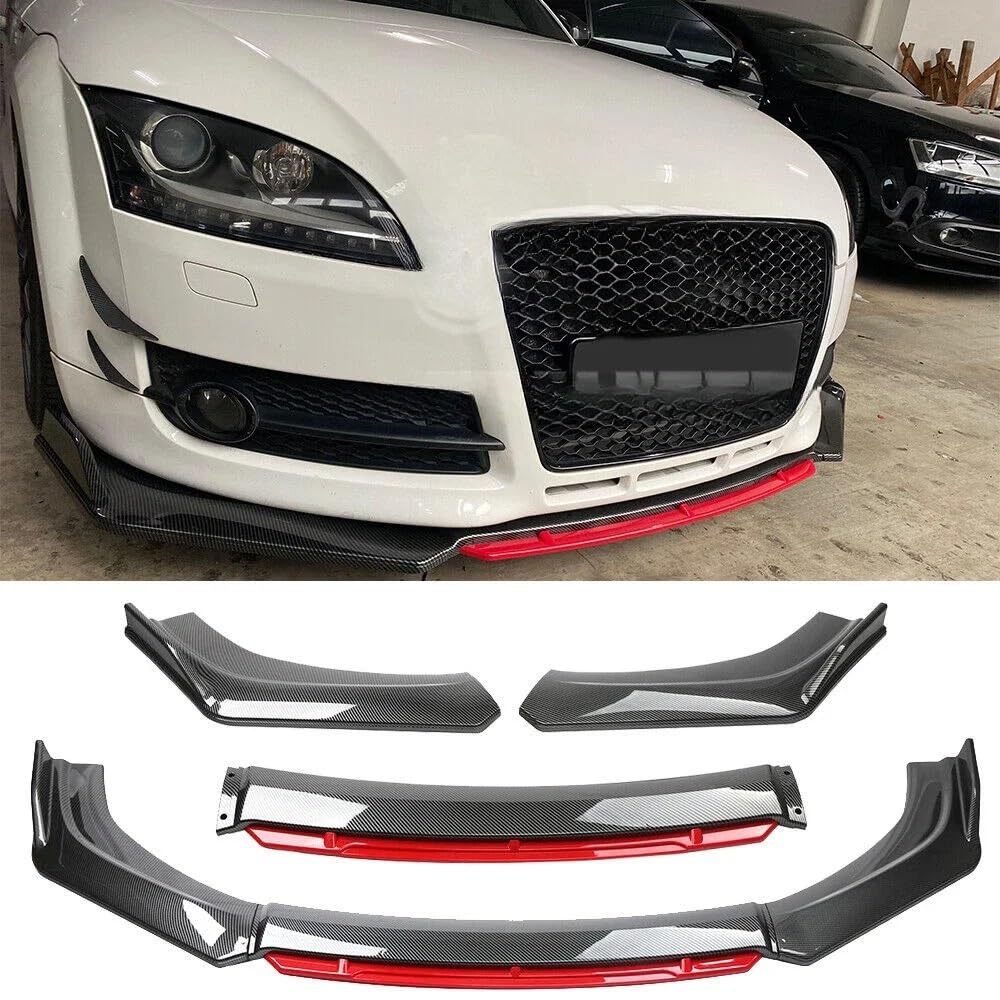 Przedni zderzak przedniego zderzaka Pasuje do Audi TT RS 8N A3 8P A4 przedni zderzak samochodowy Spoiler Splitter zestawy karoserii z włókna węglowego osłona zabezpieczająca Tuning