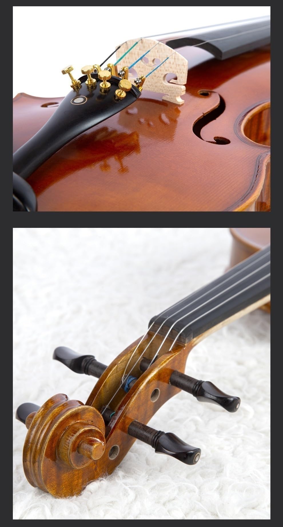 Erwachsenen geige Anfänger Violine Decke Fichte Boden Ahorn Griffbrett Ebenholz Spleißmuster Handgefertigt(3/4)