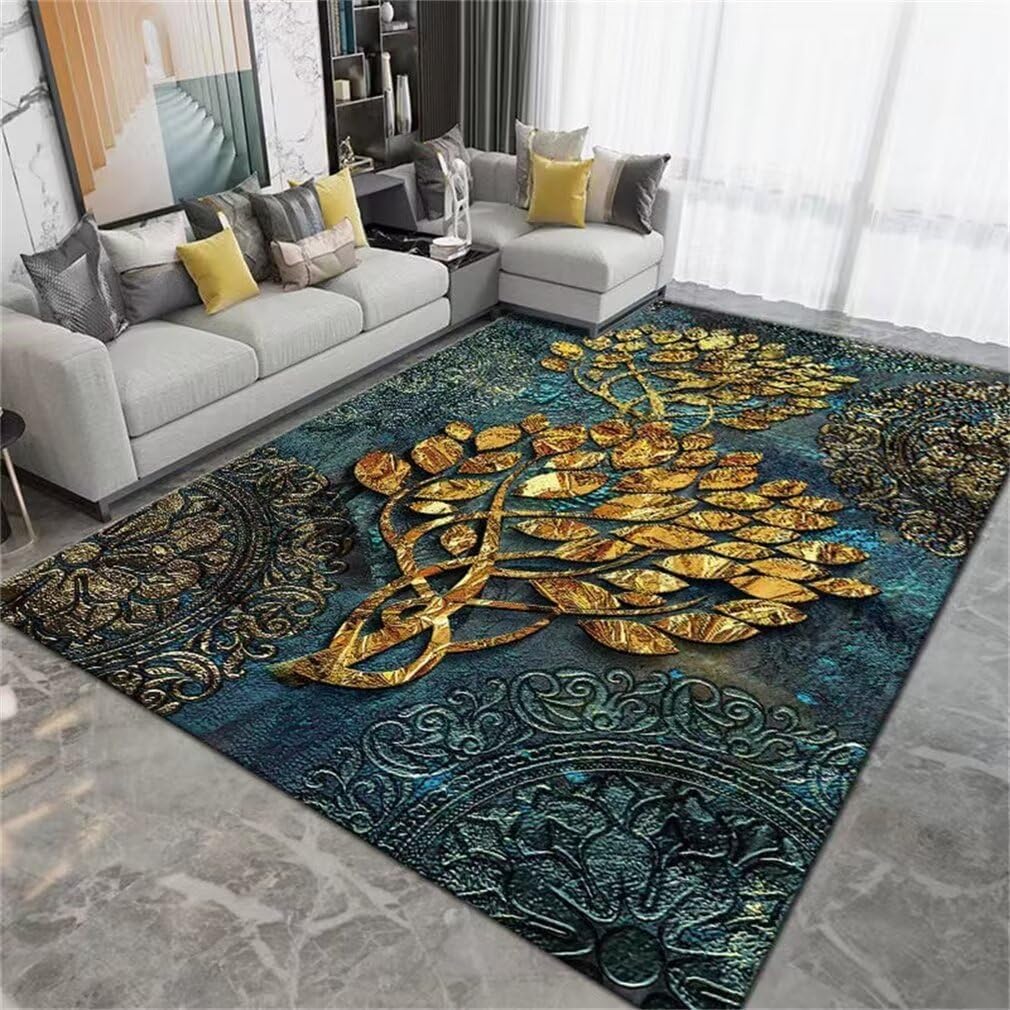 Tapis de couloir et salon floral jaune pour une ambiance de chambre cocooning