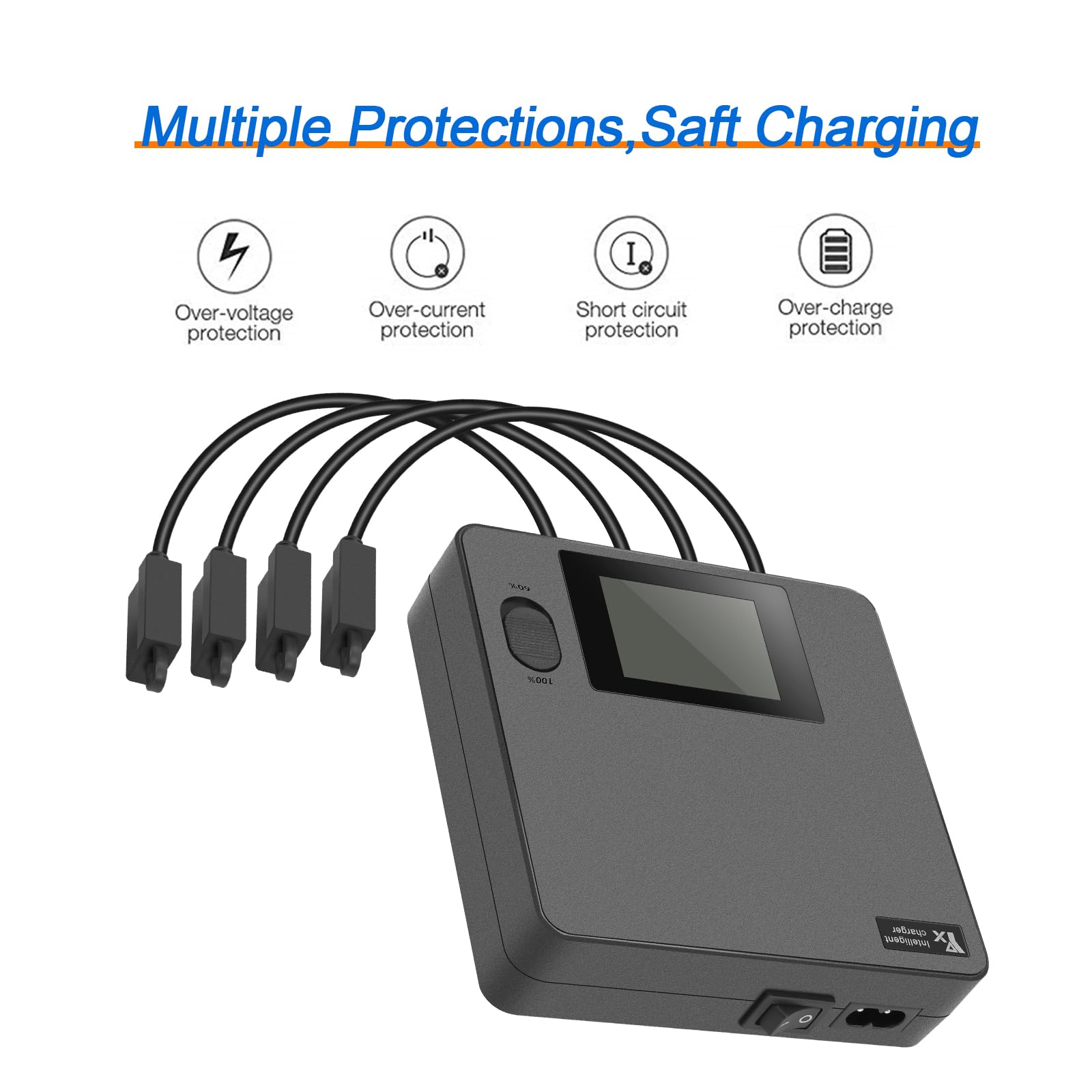 DJI Zubehör Aufladung LCD Parallel Ladegerät Für DJI Air 3S/Air 3 - 6-in-1 Akkuladestation Mit Display Für 4 Akkus + USB Dji Mavic 3t