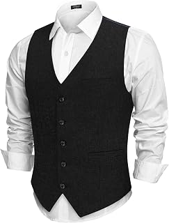 Men Casual Suit Vest Formal Dress Vest Slim Fit Waistcoat Business Wedding