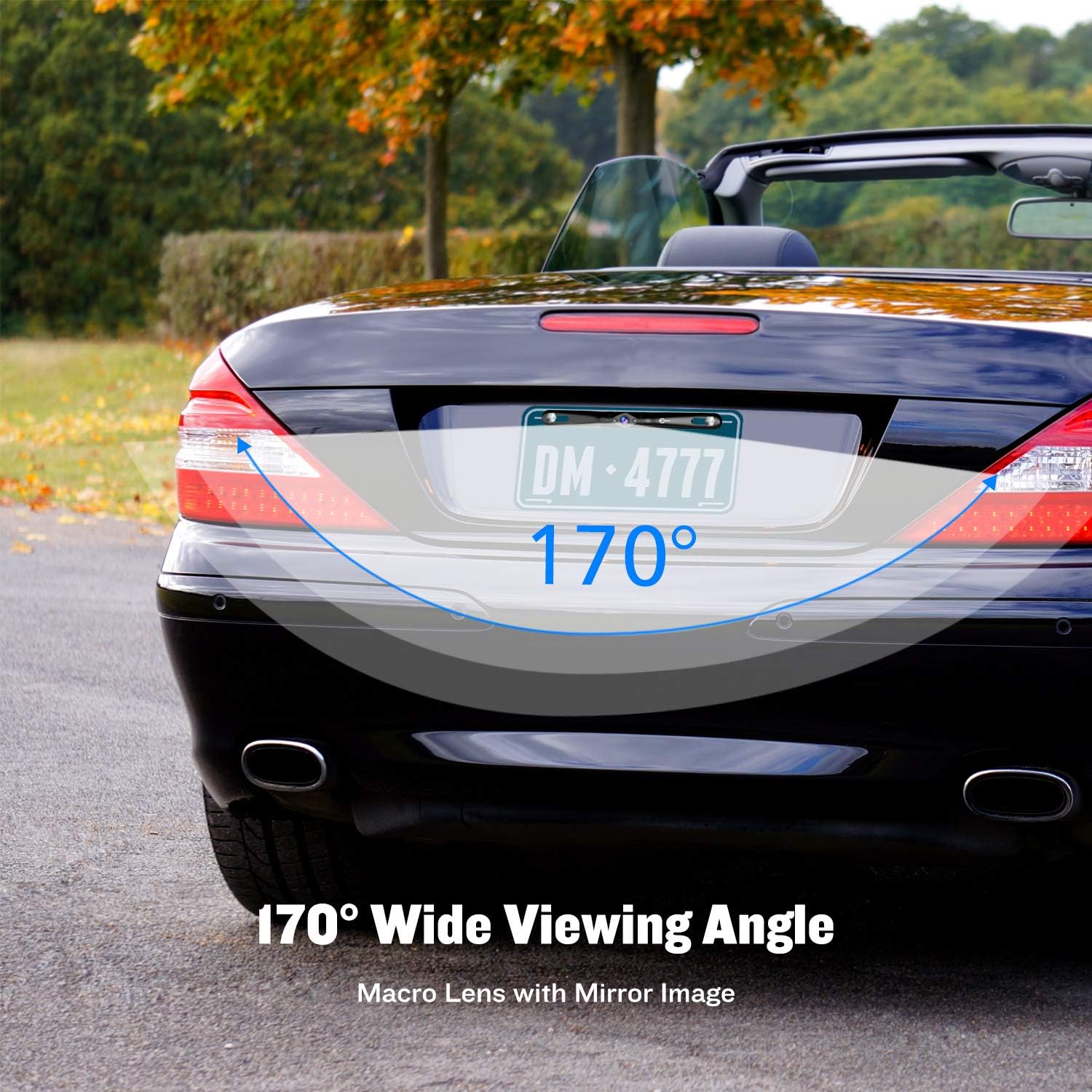 Esky Car Rear View Backup Camera 170 Degree Viewing Angle Waterproof High-Definition CCD LED Night Vision (2-LED Light)