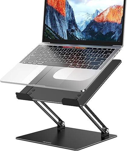 BESIGN LS10 - Soporte de aluminio para laptop, ergonómico y ajustable, soporte para tableta y computadora, compatible con MacBook Air, Pro, Dell,