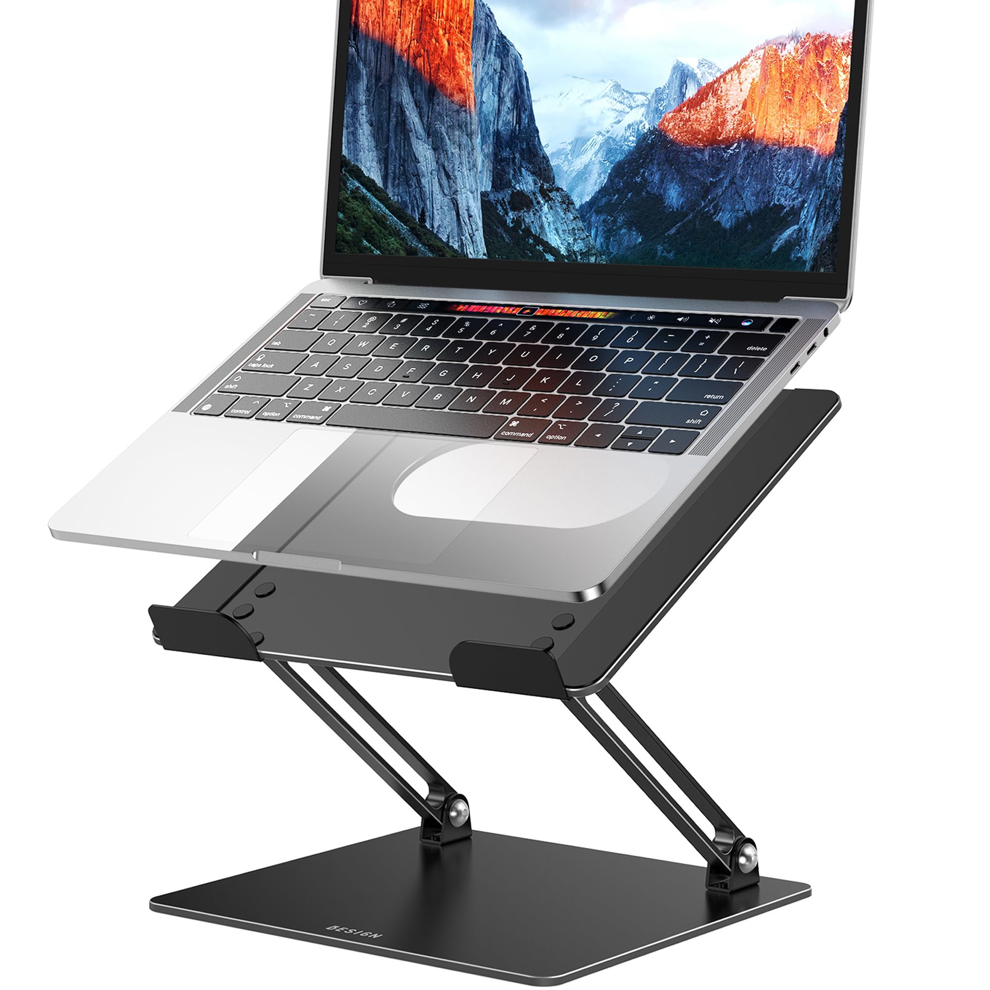 Besign LS10 Aluminum Laptop Stand, Ergonomic Adjustable Notebook Tablet Stand, Riser Holder Computer Stand Compatible with Air, Pro, Dell, HP, Lenovo More 10-14" Laptops (Black)